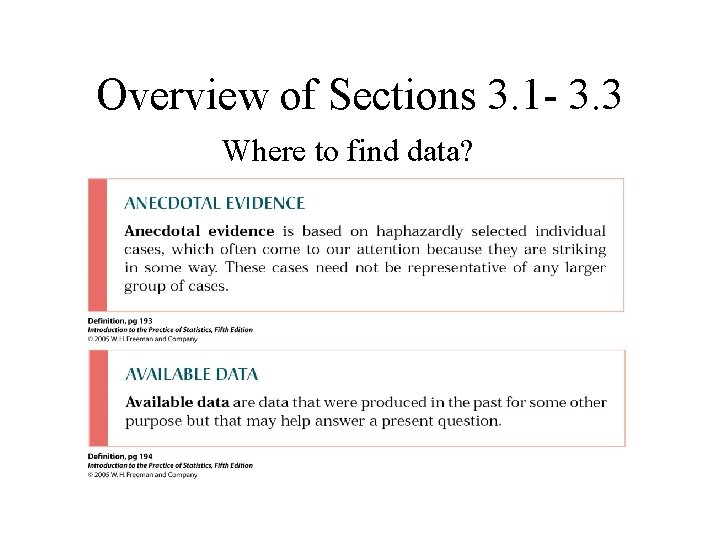 Overview of Sections 3. 1 - 3. 3 Where to find data? 