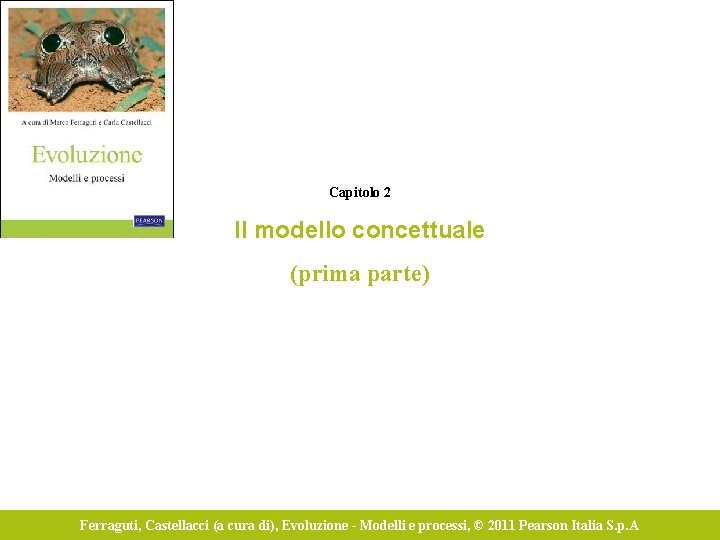 Capitolo 2 Il modello concettuale (prima parte) Ferraguti, Castellacci (a cura di), Evoluzione -