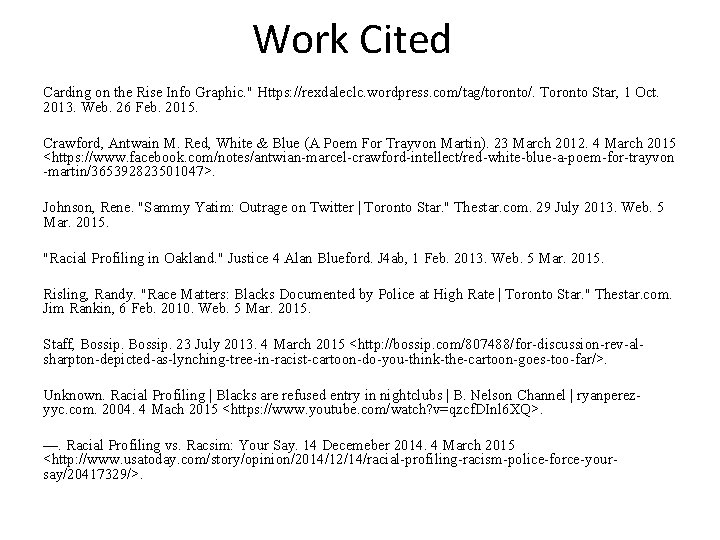 Work Cited Carding on the Rise Info Graphic. " Https: //rexdaleclc. wordpress. com/tag/toronto/. Toronto