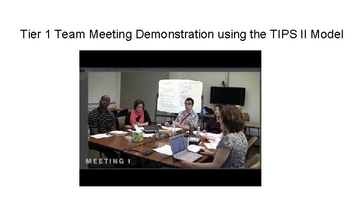Tier 1 Team Meeting Demonstration using the TIPS II Model 
