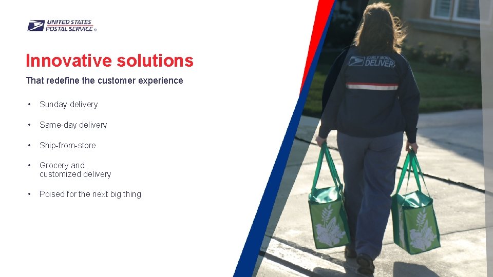 Innovative solutions That redefine the customer experience • Sunday delivery • Same-day delivery •