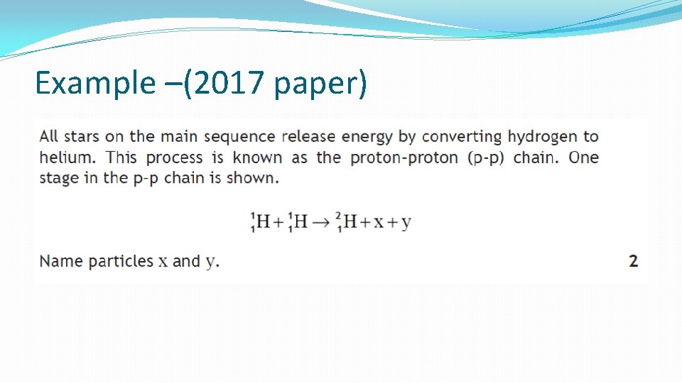 Example –(2017 paper) 