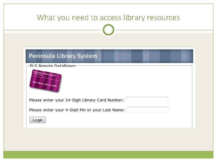 What you need to access library resources 