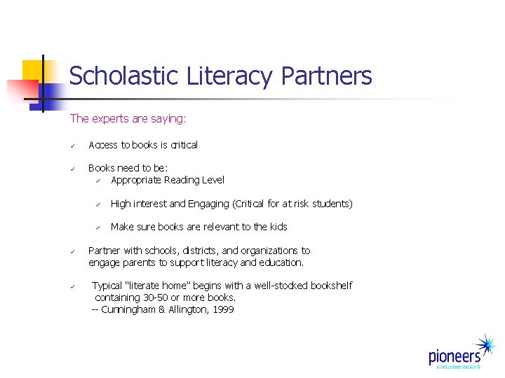 Partnering for Success Presented by Eric Schmitt Scholastic