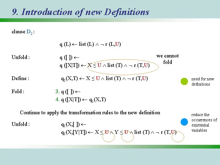 9. Introduction of new Definitions clause D 2 : q (L) list (L) r