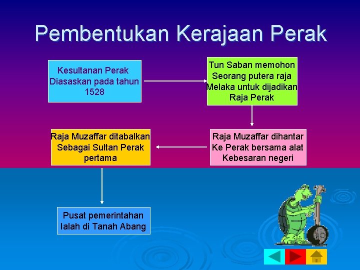 Pembentukan Kerajaan Perak Kesultanan Perak Diasaskan pada tahun 1528 Raja Muzaffar ditabalkan Sebagai Sultan