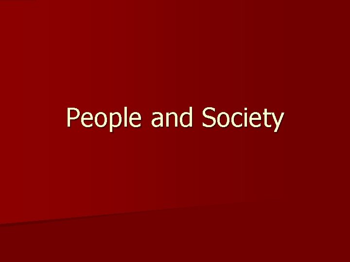 People and Society 