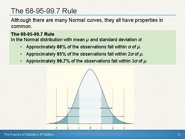 The 68 -95 -99. 7 Rule Although there are many Normal curves, they all The 68 -95 -99. 7 Rule Although there are many Normal curves, they all