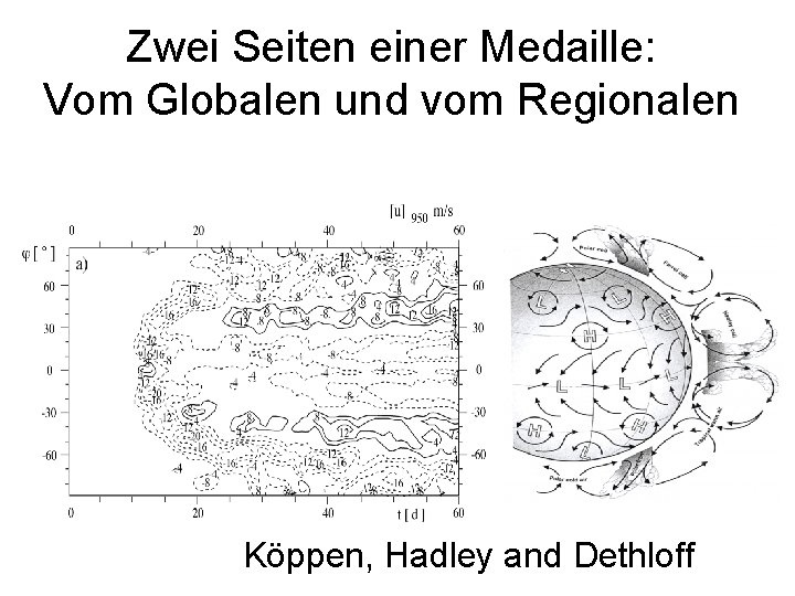 Zwei Seiten einer Medaille: Vom Globalen und vom Regionalen Köppen, Hadley and Dethloff 