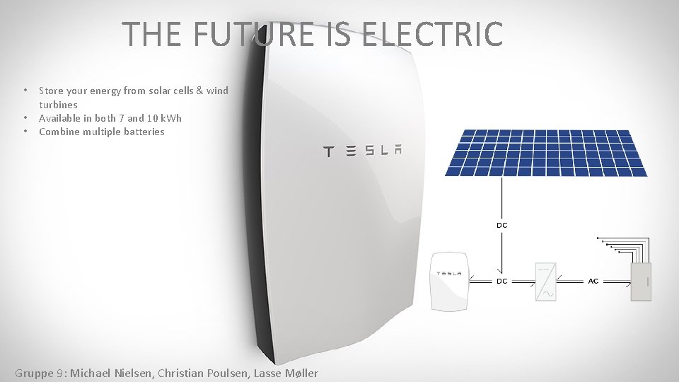 THE FUTURE ELECTRIC The Future. IS is Electric • • • Store your energy