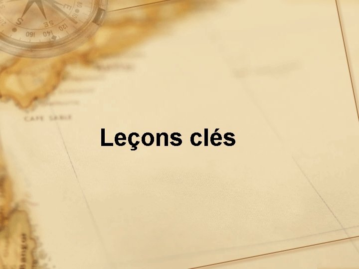 Leçons clés 