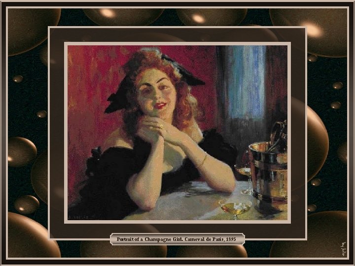 Portrait of a Champagne Girl. Carneval de Paris, 1895 