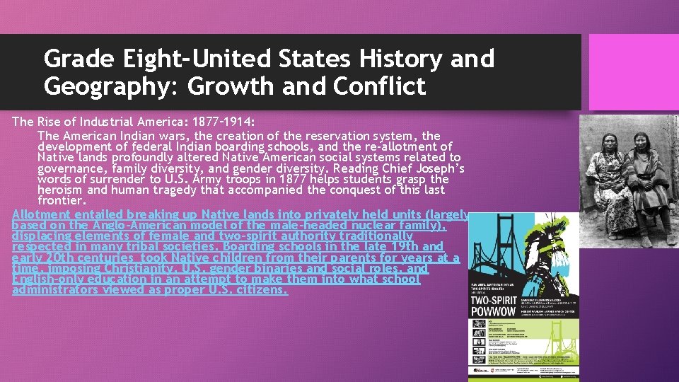 Grade Eight–United States History and Geography: Growth and Conflict The Rise of Industrial America: