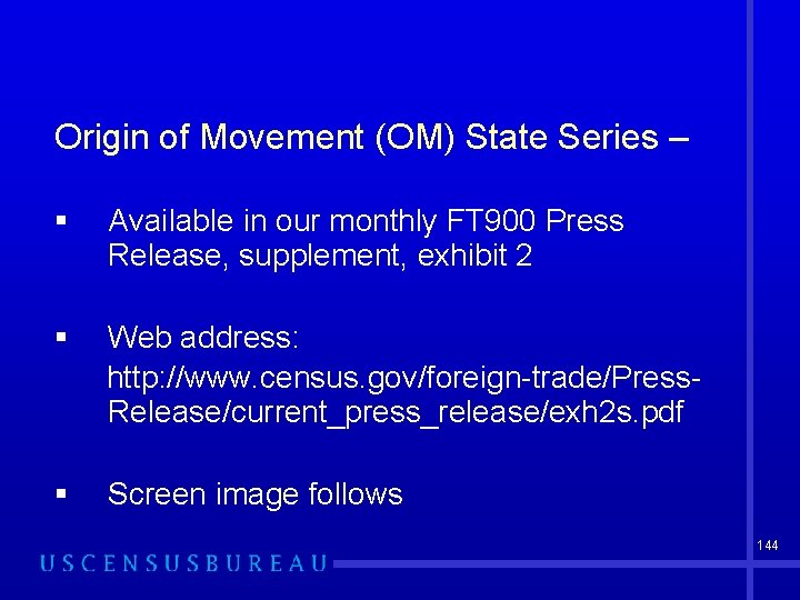Origin of Movement (OM) State Series – § Available in our monthly FT 900