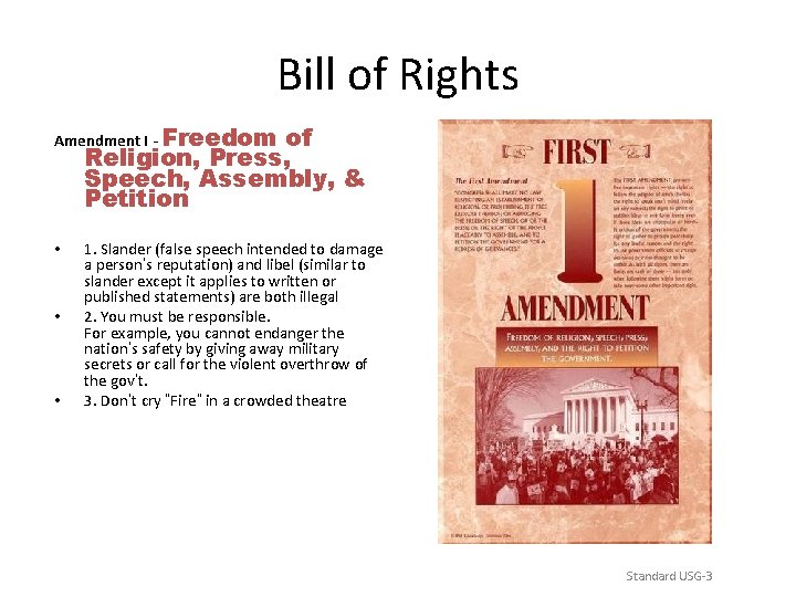 Bill of Rights Amendment I - Freedom of Religion, Press, Speech, Assembly, & Petition