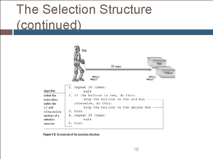 The Selection Structure (continued) 18 The Selection Structure (continued) 18
