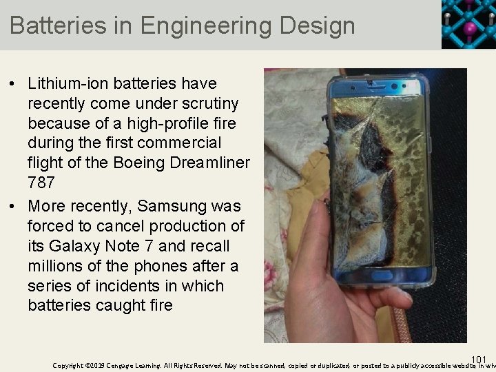 Batteries in Engineering Design • Lithium-ion batteries have recently come under scrutiny because of