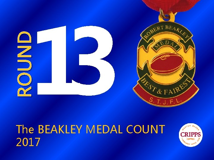 ROUND 13 The BEAKLEY MEDAL COUNT 2017 