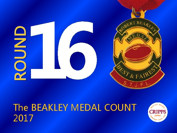 ROUND 16 The BEAKLEY MEDAL COUNT 2017 