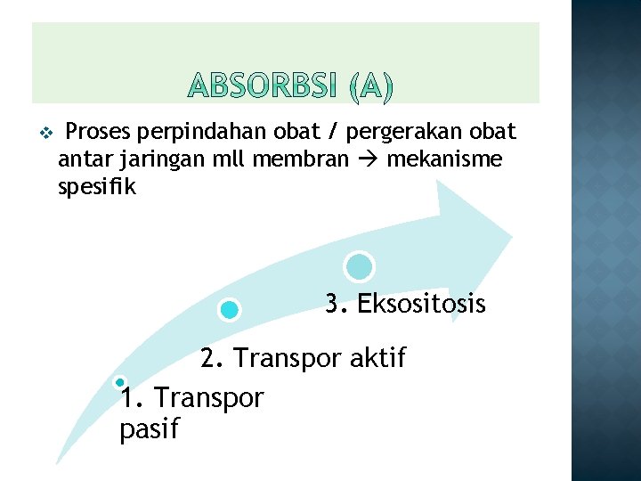 v Proses perpindahan obat / pergerakan obat antar jaringan mll membran mekanisme spesifik 3.