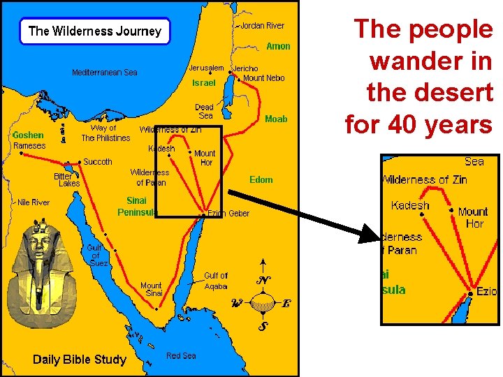 The people wander in the desert for 40 years 