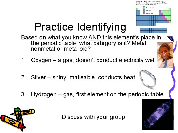Practice Identifying Based on what you know AND this element’s place in the periodic