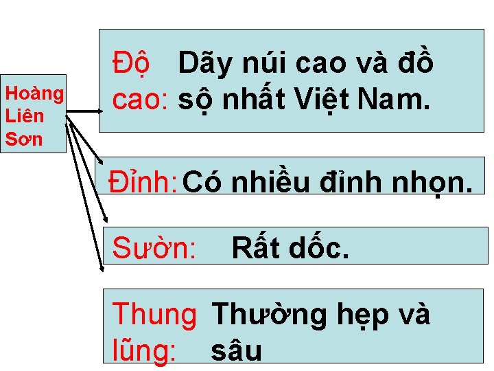 Hoàng Liên Sơn Độ Dãy núi cao và đồ cao: sộ nhất Việt Nam.