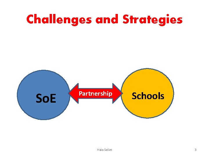 Challenges and Strategies So. E Partnership Hala Seliet Schools 3 
