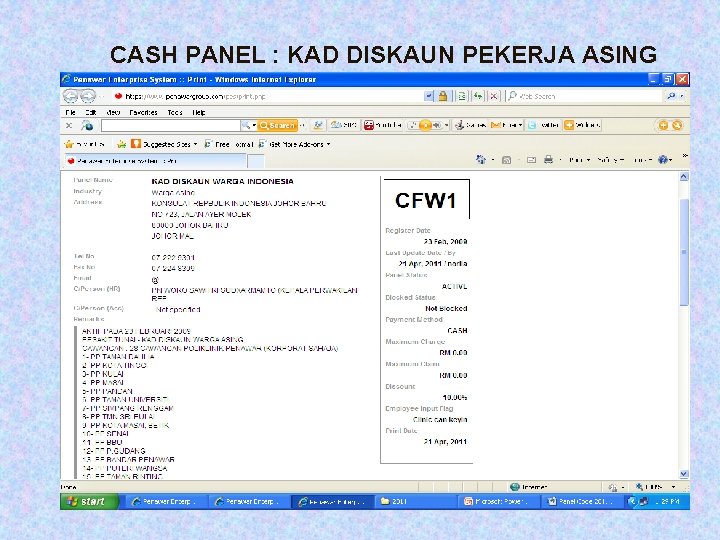 CASH PANEL : KAD DISKAUN PEKERJA ASING 