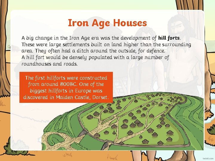 Iron Age Houses A big change in the Iron Age era was the development
