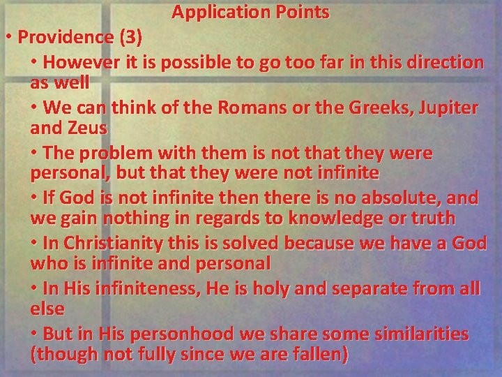 Application Points • Providence (3) • However it is possible to go too far