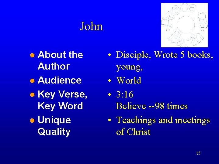 John About the Author Audience Key Verse, Key Word Unique Quality • Disciple, Wrote