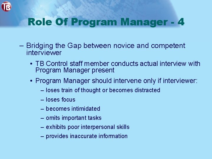 Role Of Program Manager - 4 – Bridging the Gap between novice and competent