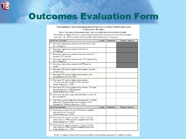 Outcomes Evaluation Form 