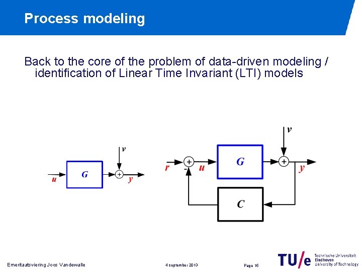 Process modeling Back to the core of the problem of data driven modeling /