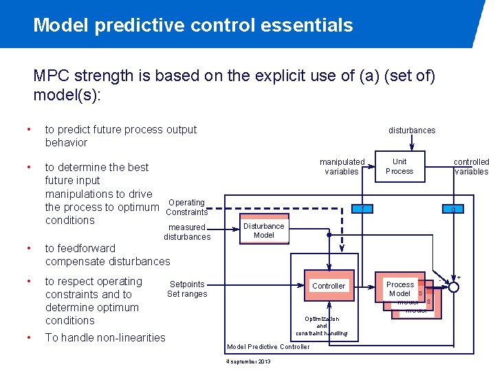 Model predictive control essentials MPC strength is based on the explicit use of (a)