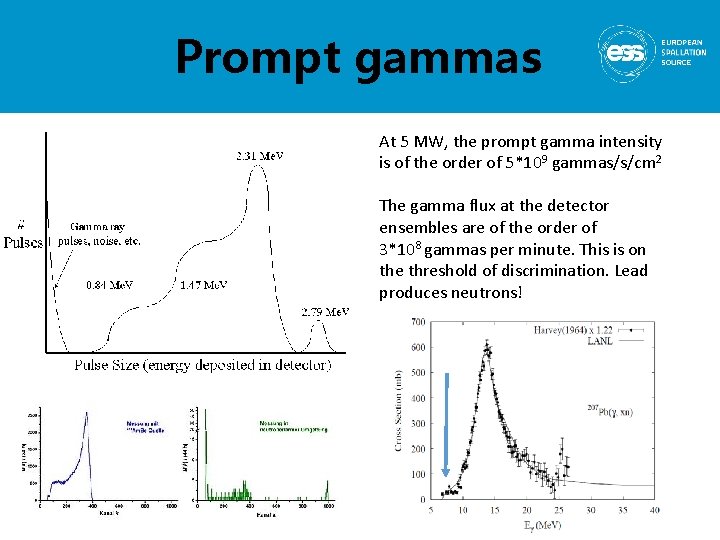 Prompt gammas At 5 MW, the prompt gamma intensity is of the order of