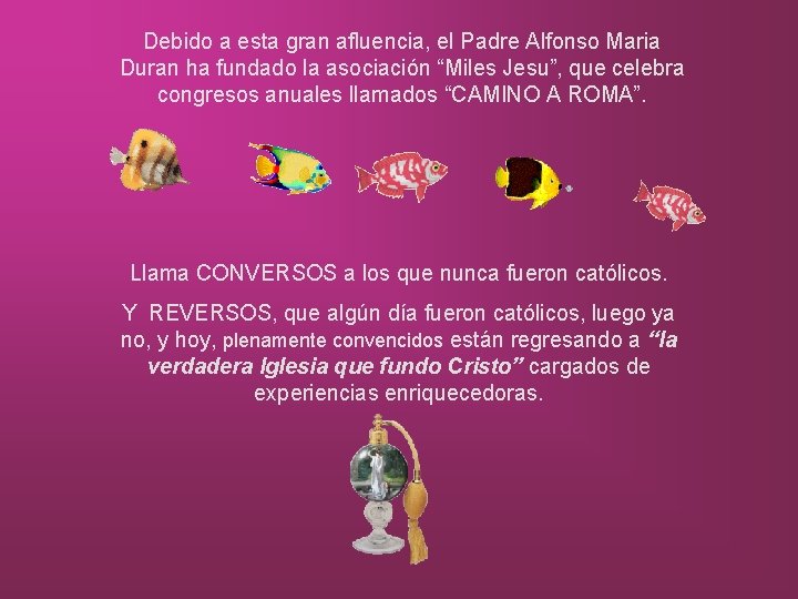 Debido a esta gran afluencia, el Padre Alfonso Maria Duran ha fundado la asociación