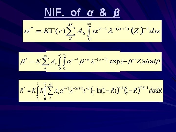 NIF. of α & β 