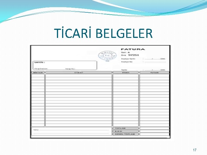 TİCARİ BELGELER 17 