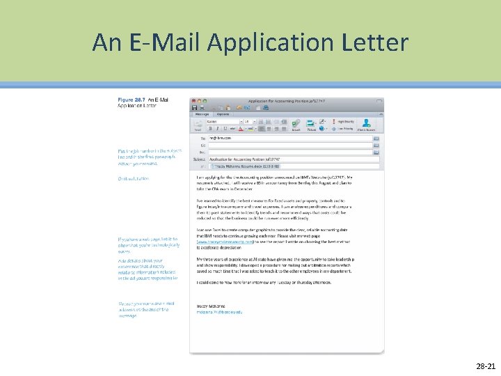 An E-Mail Application Letter 28 -21 