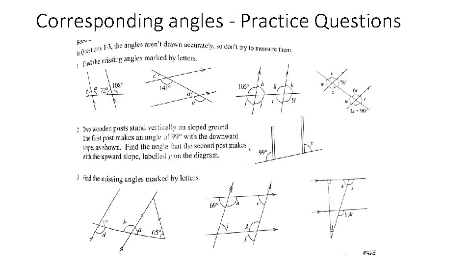 Corresponding angles - Practice Questions 