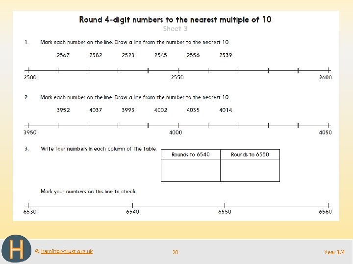 © hamilton-trust. org. uk 20 Year 3/4 