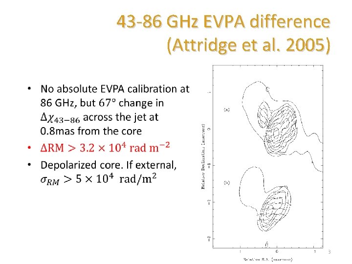 43 -86 GHz EVPA difference (Attridge et al. 2005) Mc. Kinney & Blandford 2009