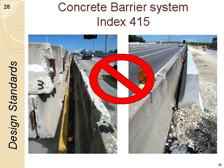 Concrete Barrier system Index 415 Design Standards 28 28 