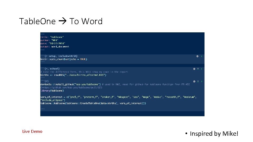 Table. One To Word Live Demo • Inspired by Mike! 