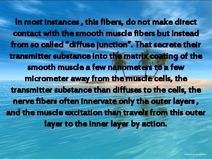 In most instances , this fibers, do not make direct contact with the smooth