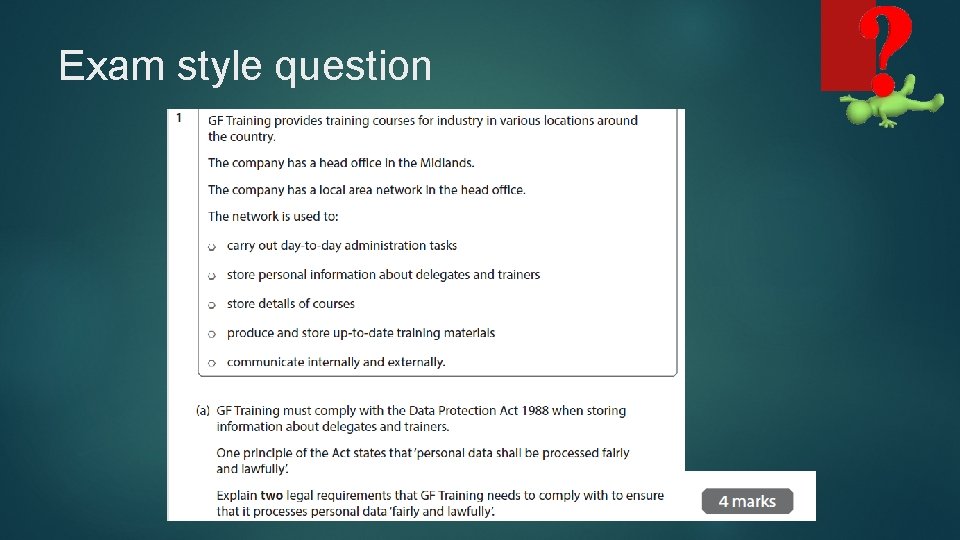 Exam style question 