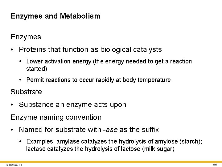 Enzymes and Metabolism Enzymes • Proteins that function as biological catalysts • Lower activation Enzymes and Metabolism Enzymes • Proteins that function as biological catalysts • Lower activation
