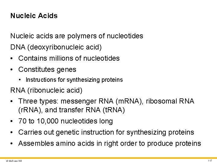 Nucleic Acids Nucleic acids are polymers of nucleotides DNA (deoxyribonucleic acid) • Contains millions Nucleic Acids Nucleic acids are polymers of nucleotides DNA (deoxyribonucleic acid) • Contains millions